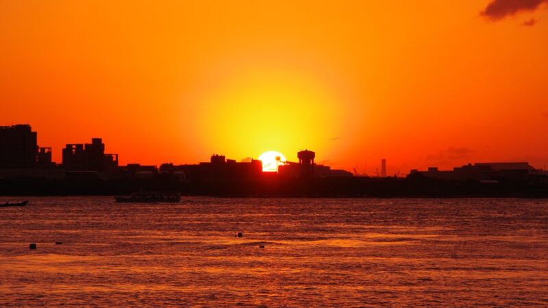 台湾、淡水の夕日